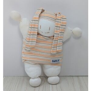 KeptinJr Plush Baby Doll Orange White Striped Organic Cotton READ